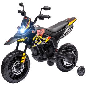 Qaba 12V Childs Electric Motorbike, Licenced Aprilia Kids Motorcycle w/ Music & LED, Battery Powered Dirt Bike for Boys & Girls, Yellow