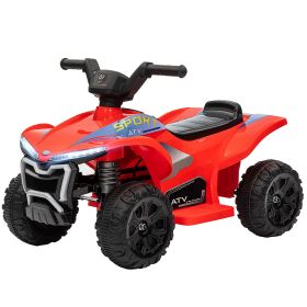 Qaba Kids ATV Quad, 6V Ride On Toy with Rechargeable Battery, Light, Forward & Reverse for Toddlers 1-3 Boys Girls, Red