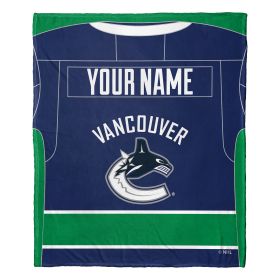 [Personalization Only] OFFICIAL NHL Jersey Personalized Silk Touch Throw Blanket - Canucks