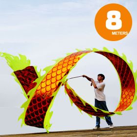 8 Meters (26.2 FT) Gold Dragon Ball Poi, 3D Golden Dragon Ribbon Streamer with 340g Weighted Ball & Swing Rope and Travel Bag