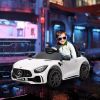 Qaba 12V Ride on Toys, Licensed Mercedes-Benz Mercedes-Benz Electric Car w/ Horn, Music & Parental Remote for Kids Ages 3-6