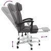 Massage Reclining Office Chair Gray Faux Leather