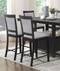 Charcoal Gray Finish Counter Height Chairs Set of 2, Upholstered Seat and Back Casual Style Dining Kitchen Furniture