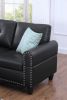 Irine Faux Leather Sectional Sofa with Ottoman