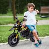 Qaba 12V Childs Electric Motorbike, Licenced Aprilia Kids Motorcycle w/ Music & LED, Battery Powered Dirt Bike for Boys & Girls, Yellow