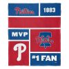 [Personalization Only] OFFICIAL MLB Colorblock Personalized Silk Touch Throw Blanket - Phillies