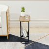 Acacia Oval Small Side Tables Living Room Small Space With Magazines Organizer Storage Space (Set of 2)