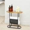 Acacia Oval Small Side Tables Living Room Small Space With Magazines Organizer Storage Space (Set of 2)