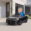 Qaba Maserati Gran Turismo Licensed 12V Kids Electric Car w/ Remote Control, Soft Start, LED Lights, Music, Horn, Black