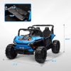 Qaba 12V Childrens Ride On Truck, Battery Powered Electric Car for Kids w/ Remote Control, 4-Wheel Suspension & LED Lights, Blue
