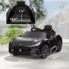 Qaba Maserati Gran Turismo Licensed 12V Kids Electric Car w/ Remote Control, Soft Start, LED Lights, Music, Horn, Black