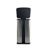 13.2 Gallon Trash Can, Plastic Rectangular Step Kitchen Trash Can, Silver
