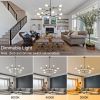 Black and Brass Chandelier Mid Century Sputnik Pendant Light 12-Lights Chandeliers Height Adjustable E26 Contemporary Ceiling Chandelier