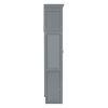Queen Size Murphy Bed Wall Bed with Top Cabinets,Gray