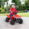 Qaba Kids ATV Quad, 6V Ride On Toy with Rechargeable Battery, Light, Forward & Reverse for Toddlers 1-3 Boys Girls, Red